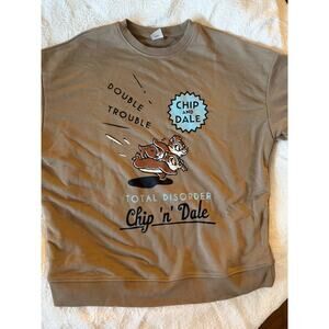 Disneys Chip n Dale Brown Sweatshirt, GUC, Size Medium
